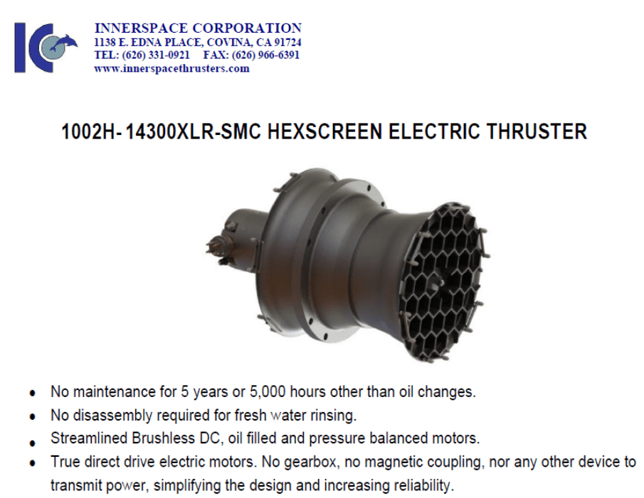 1002H-14300XLR-SMC Electric Thruster Specification Sheet