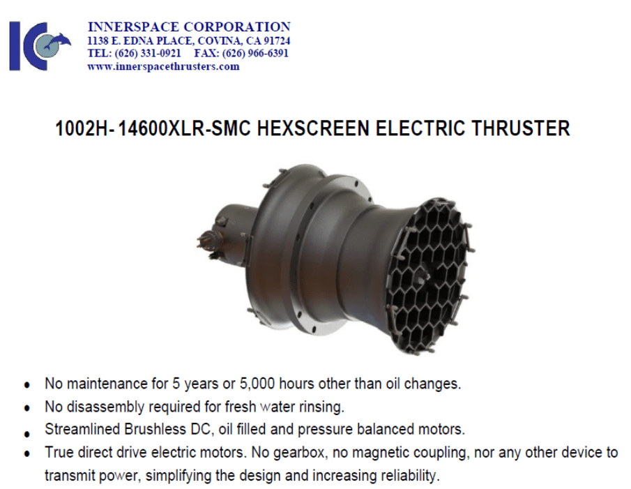1002H-14600XLR-SMC Electric Thruster Specification Sheet