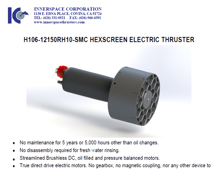 H106-12150RH10-SMC Electric Thruster Specification Sheet