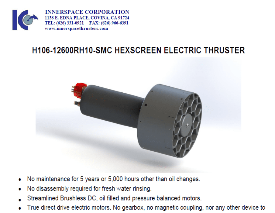 H106-12600RH10-SMC Electric Thruster Spec Sheet